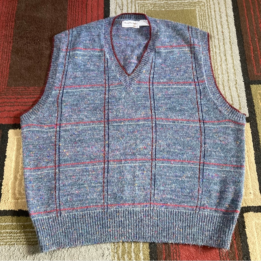 Vintage Brian MacNeil Striped Women Wool Nylon Acrylic Blend Sweater Vest Sz 1X